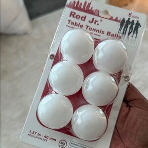 Red Jr. Table Tennis Balls - White